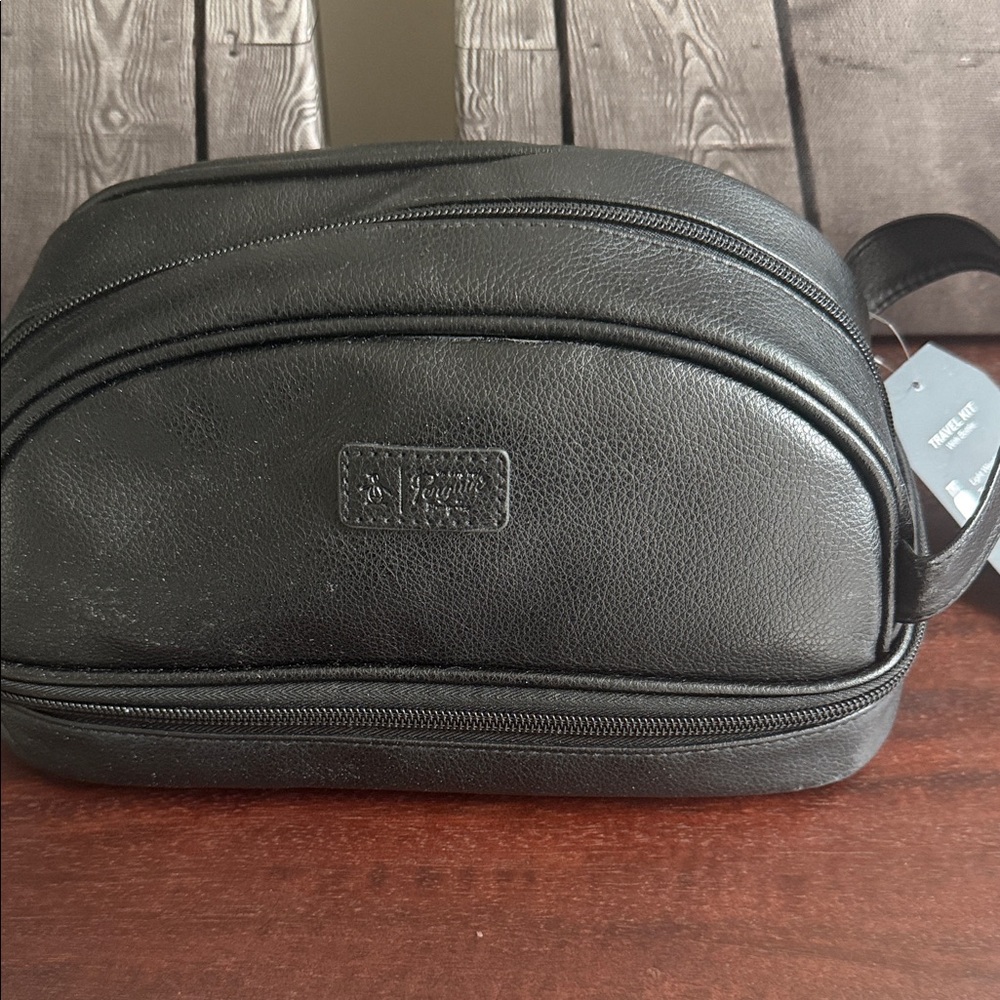 Fossil Black Leather Toiletry Bag